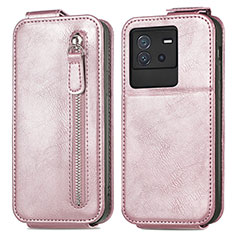 Leather Case Flip Cover Vertical for Vivo iQOO Neo6 5G Rose Gold