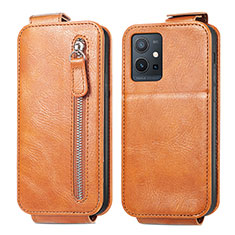 Leather Case Flip Cover Vertical for Vivo iQOO Z6 5G Brown
