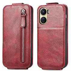 Leather Case Flip Cover Vertical for Vivo Y16 Red