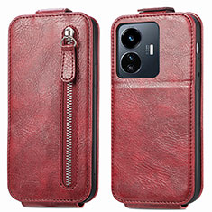 Leather Case Flip Cover Vertical for Vivo Y77 5G Red