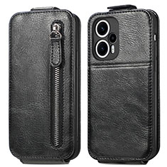 Leather Case Flip Cover Vertical for Xiaomi Poco F5 5G Black