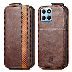 Leather Case Flip Cover Vertical S01D for Huawei Honor 70 Lite 5G Brown