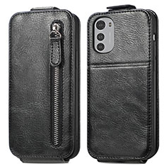 Leather Case Flip Cover Vertical S01D for Motorola Moto E32s Black