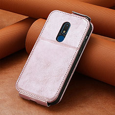 Leather Case Flip Cover Vertical S01D for Nokia C3 Rose Gold
