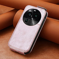Leather Case Flip Cover Vertical S01D for Oppo Find X6 Pro 5G Rose Gold