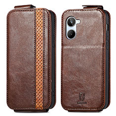 Leather Case Flip Cover Vertical S01D for Realme 10 4G Brown