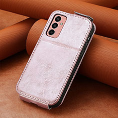 Leather Case Flip Cover Vertical S01D for Samsung Galaxy F13 4G Rose Gold