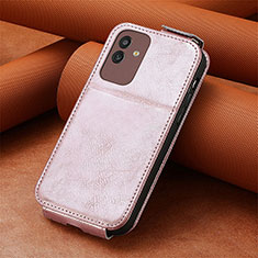 Leather Case Flip Cover Vertical S01D for Samsung Galaxy M13 5G Rose Gold