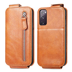 Leather Case Flip Cover Vertical S01D for Samsung Galaxy S20 FE 5G Brown