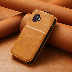 Leather Case Flip Cover Vertical S01D for Samsung Galaxy XCover 6 Pro 5G Brown