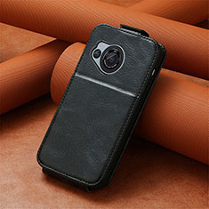 Leather Case Flip Cover Vertical S01D for Sharp Aquos R8 Black