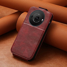 Leather Case Flip Cover Vertical S01D for Sharp Aquos R8s Pro Red