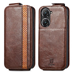 Leather Case Flip Cover Vertical S02D for Asus Zenfone 9 Brown