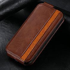 Leather Case Flip Cover Vertical S02D for Huawei Nova Y90 Brown
