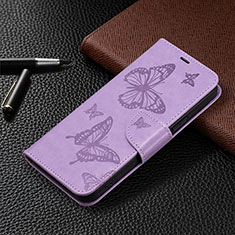 Leather Case Stands Butterfly Flip Cover Holder B01F for Huawei Honor X7a Clove Purple