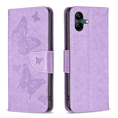 Leather Case Stands Butterfly Flip Cover Holder B01F for Samsung Galaxy A04E Clove Purple