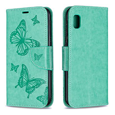 Leather Case Stands Butterfly Flip Cover Holder B01F for Samsung Galaxy A10e Green