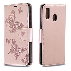 Leather Case Stands Butterfly Flip Cover Holder B01F for Samsung Galaxy A20 Green