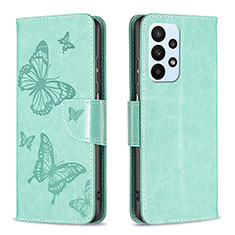 Leather Case Stands Butterfly Flip Cover Holder B01F for Samsung Galaxy A23 5G Green