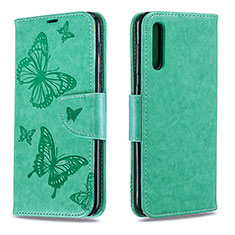 Leather Case Stands Butterfly Flip Cover Holder B01F for Samsung Galaxy A30S Green