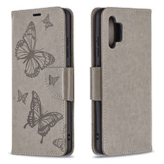 Leather Case Stands Butterfly Flip Cover Holder B01F for Samsung Galaxy A32 4G Gray