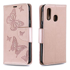 Leather Case Stands Butterfly Flip Cover Holder B01F for Samsung Galaxy A40 Green