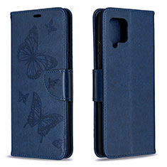 Leather Case Stands Butterfly Flip Cover Holder B01F for Samsung Galaxy A42 5G Blue