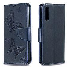 Leather Case Stands Butterfly Flip Cover Holder B01F for Samsung Galaxy A50S Blue