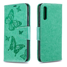 Leather Case Stands Butterfly Flip Cover Holder B01F for Samsung Galaxy A50S Green