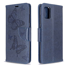 Leather Case Stands Butterfly Flip Cover Holder B01F for Samsung Galaxy A51 4G Blue