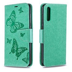 Leather Case Stands Butterfly Flip Cover Holder B01F for Samsung Galaxy A70 Green