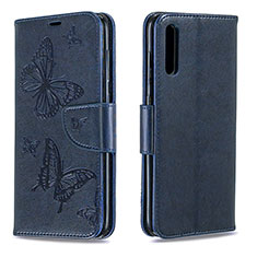 Leather Case Stands Butterfly Flip Cover Holder B01F for Samsung Galaxy A70S Blue