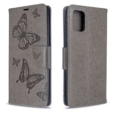 Leather Case Stands Butterfly Flip Cover Holder B01F for Samsung Galaxy A71 4G A715 Gray