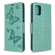 Leather Case Stands Butterfly Flip Cover Holder B01F for Samsung Galaxy A71 5G Green
