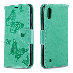 Leather Case Stands Butterfly Flip Cover Holder B01F for Samsung Galaxy M10 Green