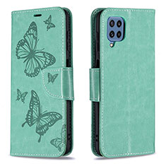 Leather Case Stands Butterfly Flip Cover Holder B01F for Samsung Galaxy M32 4G Green