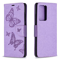 Leather Case Stands Butterfly Flip Cover Holder B01F for Samsung Galaxy Note 20 Ultra 5G Clove Purple