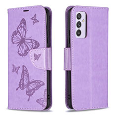 Leather Case Stands Butterfly Flip Cover Holder B01F for Samsung Galaxy Quantum2 5G Clove Purple