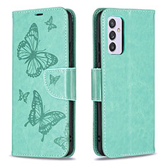 Leather Case Stands Butterfly Flip Cover Holder B01F for Samsung Galaxy Quantum2 5G Green
