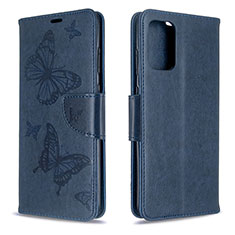 Leather Case Stands Butterfly Flip Cover Holder B01F for Samsung Galaxy S20 5G Blue