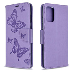 Leather Case Stands Butterfly Flip Cover Holder B01F for Samsung Galaxy S20 5G Clove Purple