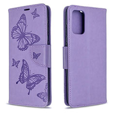 Leather Case Stands Butterfly Flip Cover Holder B01F for Samsung Galaxy S20 Clove Purple