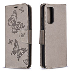 Leather Case Stands Butterfly Flip Cover Holder B01F for Samsung Galaxy S20 FE (2022) 5G Gray