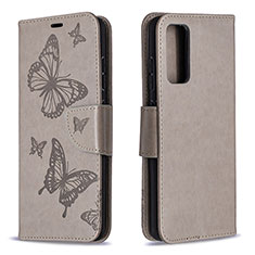 Leather Case Stands Butterfly Flip Cover Holder B01F for Samsung Galaxy S20 FE 5G Gray