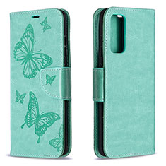Leather Case Stands Butterfly Flip Cover Holder B01F for Samsung Galaxy S20 Lite 5G Green