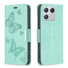 Leather Case Stands Butterfly Flip Cover Holder B01F for Xiaomi Mi 13 Pro 5G Green