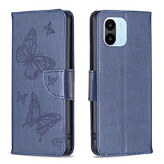 Leather Case Stands Butterfly Flip Cover Holder B01F for Xiaomi Redmi A2 Blue