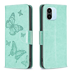 Leather Case Stands Butterfly Flip Cover Holder B01F for Xiaomi Redmi A2 Green