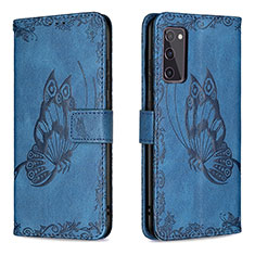 Leather Case Stands Butterfly Flip Cover Holder B02F for Samsung Galaxy S20 FE (2022) 5G Blue