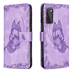 Leather Case Stands Butterfly Flip Cover Holder B02F for Samsung Galaxy S20 FE 4G Clove Purple